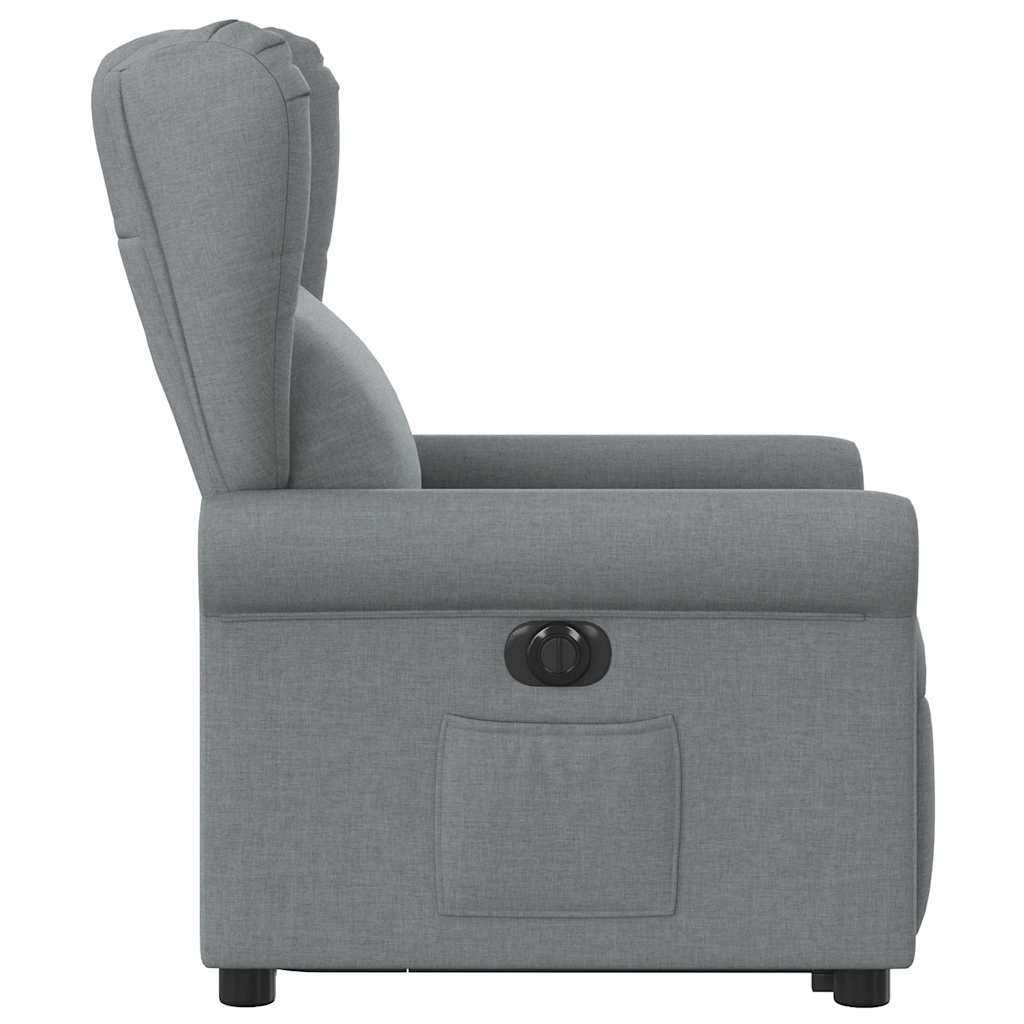 Fauteuil inclinable électrique gris clair tissu - XIOS