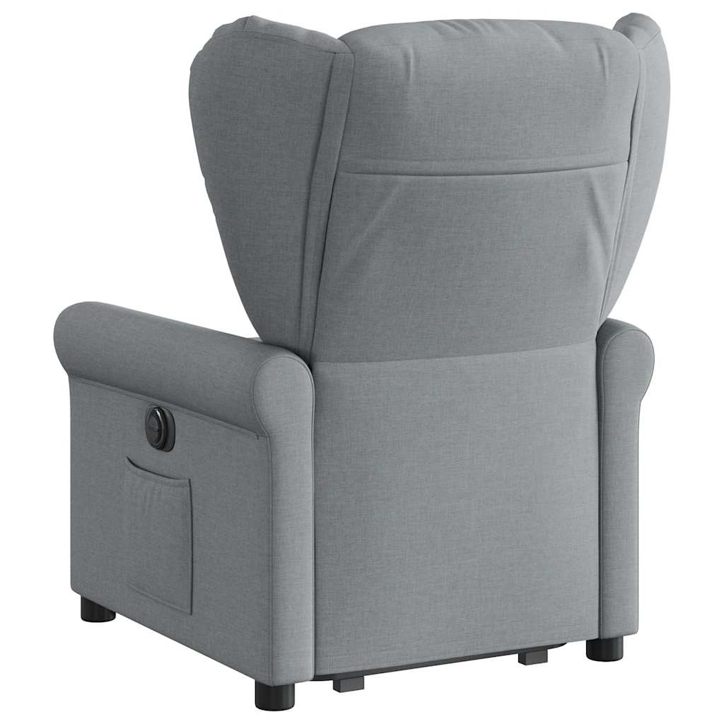 Fauteuil inclinable électrique gris clair tissu - XIOS