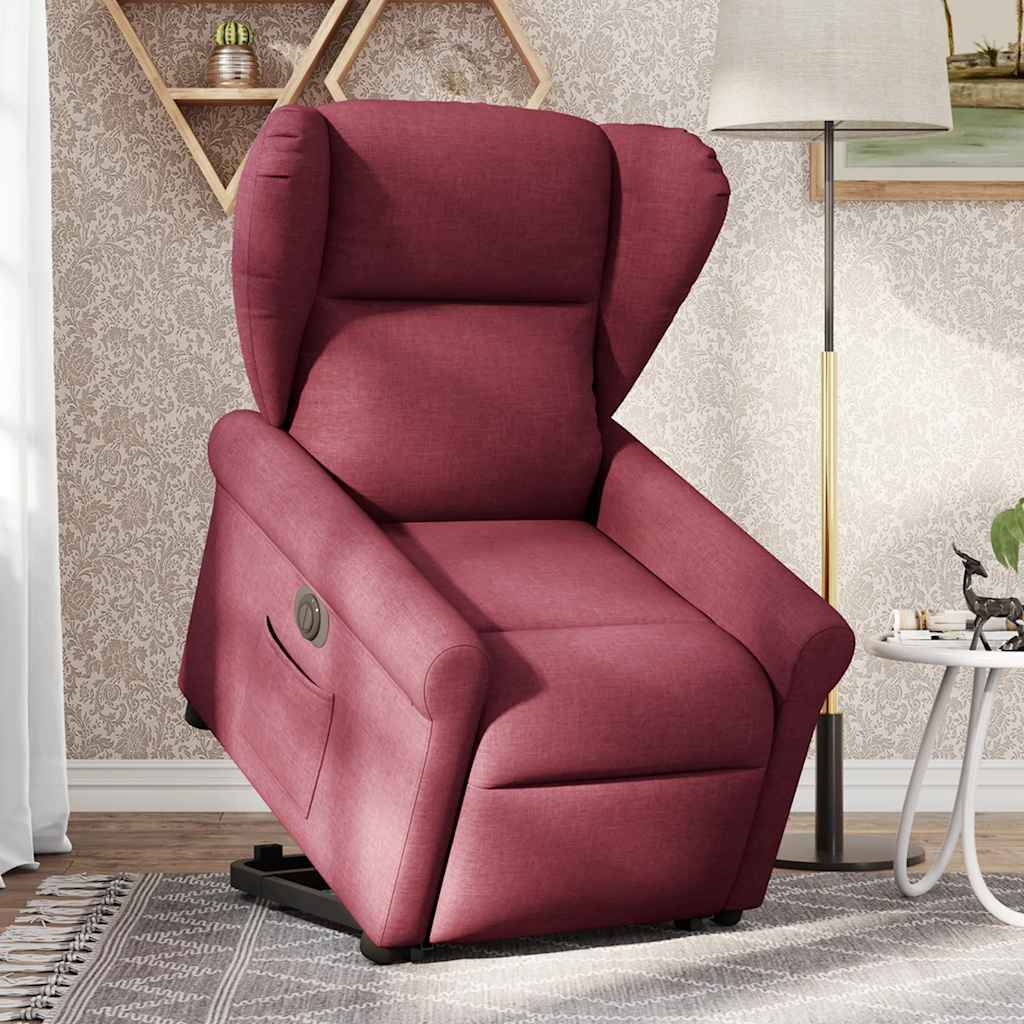 Fauteuil inclinable électrique rouge bordeaux tissu - XIOS