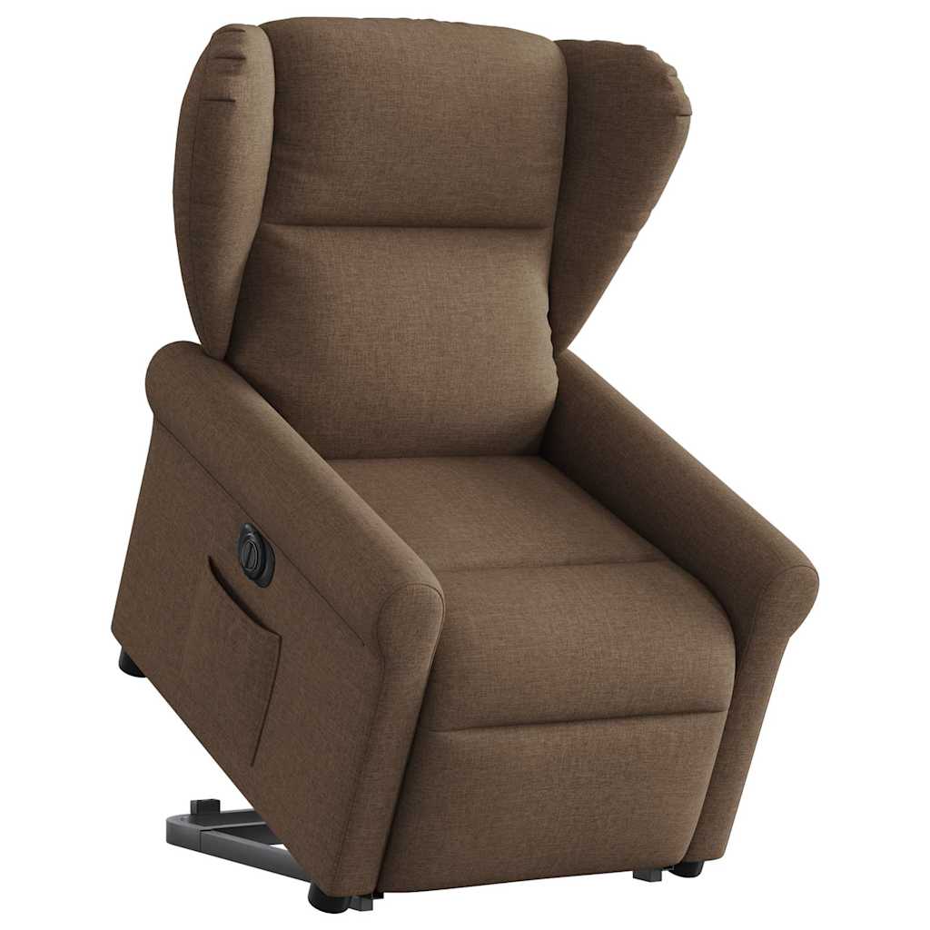 Fauteuil inclinable électrique marron tissu - XIOS