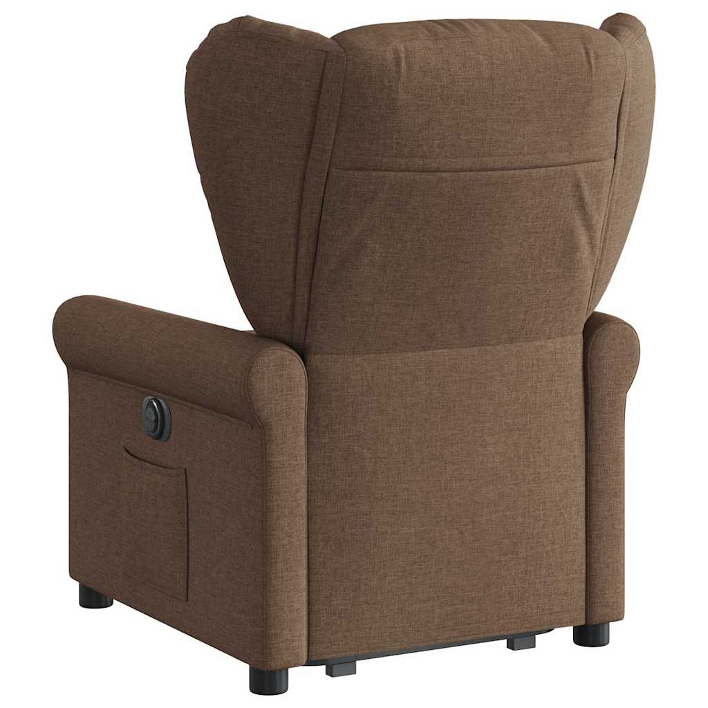 Fauteuil inclinable électrique marron tissu - XIOS