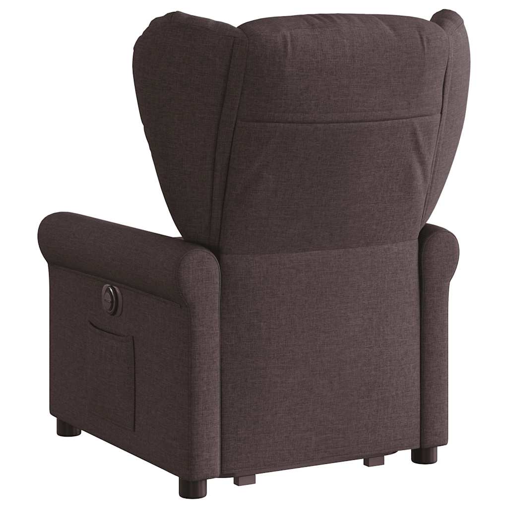 Fauteuil inclinable électrique marron foncé tissu - XIOS
