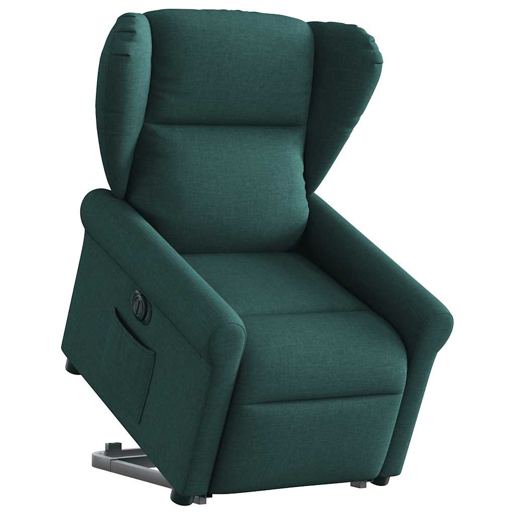 Fauteuil inclinable électrique vert foncé tissu