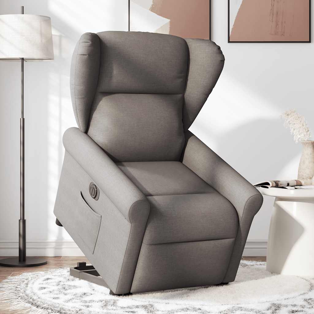 Fauteuil inclinable électrique taupe tissu
