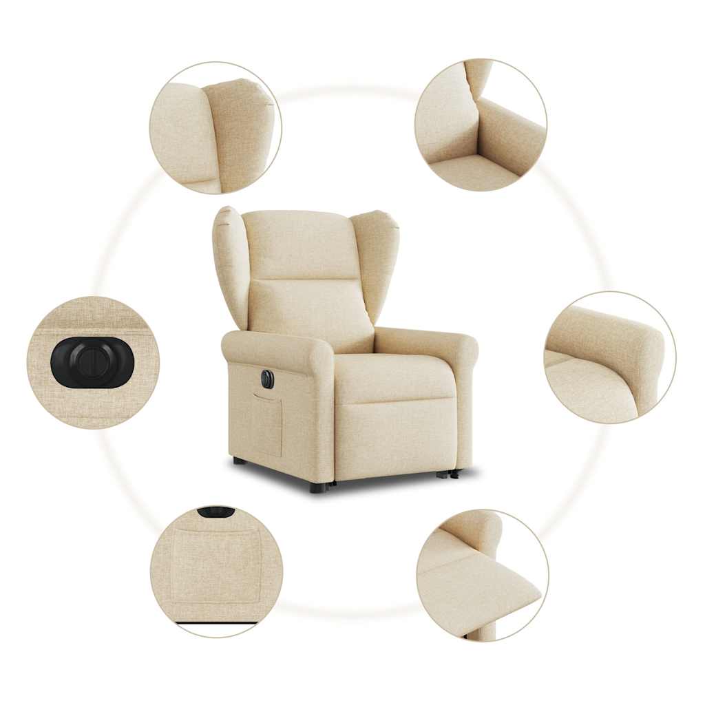 Fauteuil inclinable électrique crème tissu - XIOS