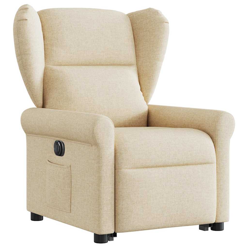 Fauteuil inclinable électrique crème tissu - XIOS