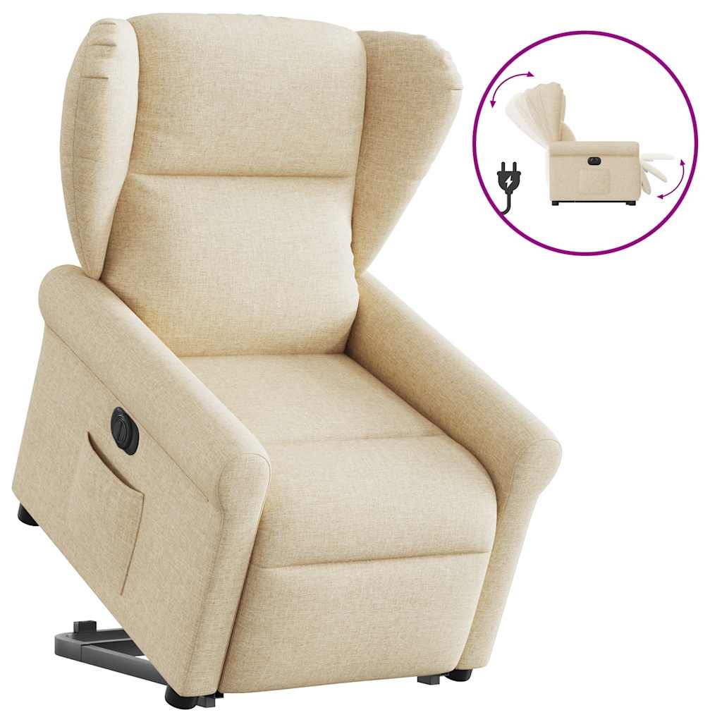 Fauteuil inclinable électrique crème tissu - XIOS