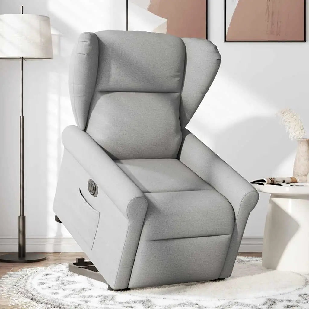 Fauteuil inclinable électrique gris nuage tissu - XIOS