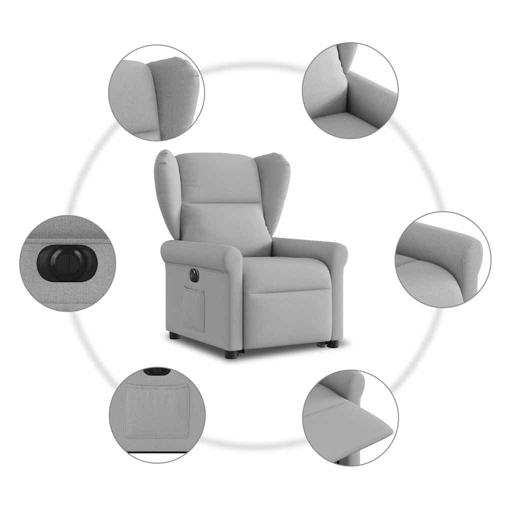 Fauteuil inclinable électrique gris nuage tissu - XIOS