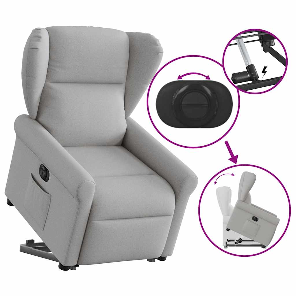 Fauteuil inclinable électrique gris nuage tissu