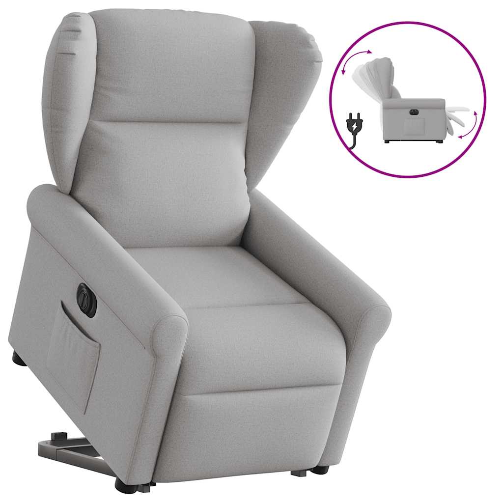 Fauteuil inclinable électrique gris nuage tissu - XIOS