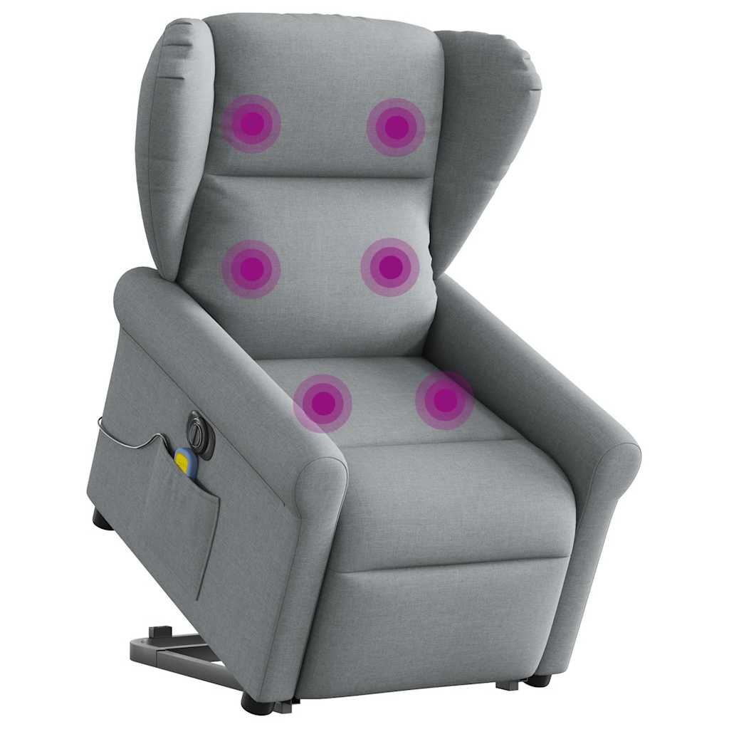 Fauteuil inclinable de massage électrique Gris clair Tissu - XIOS