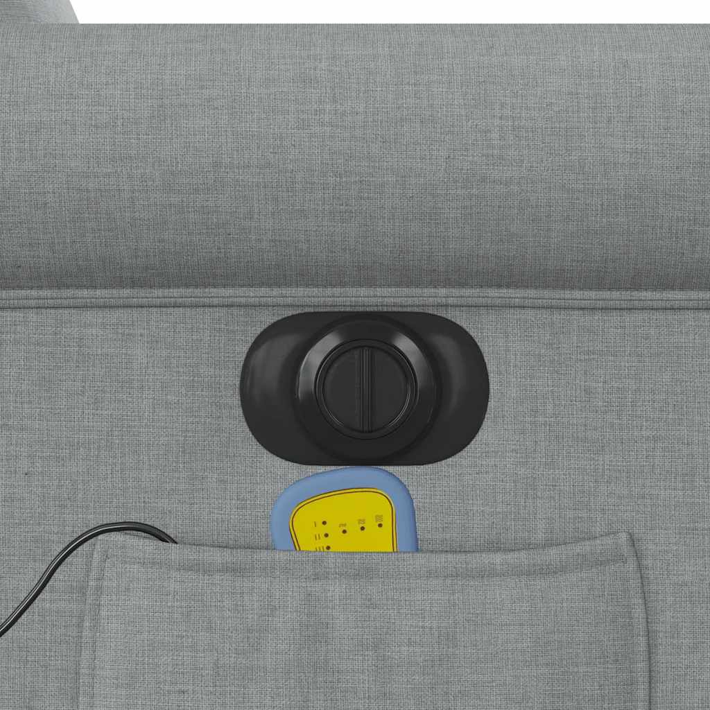 Fauteuil inclinable de massage électrique Gris clair Tissu