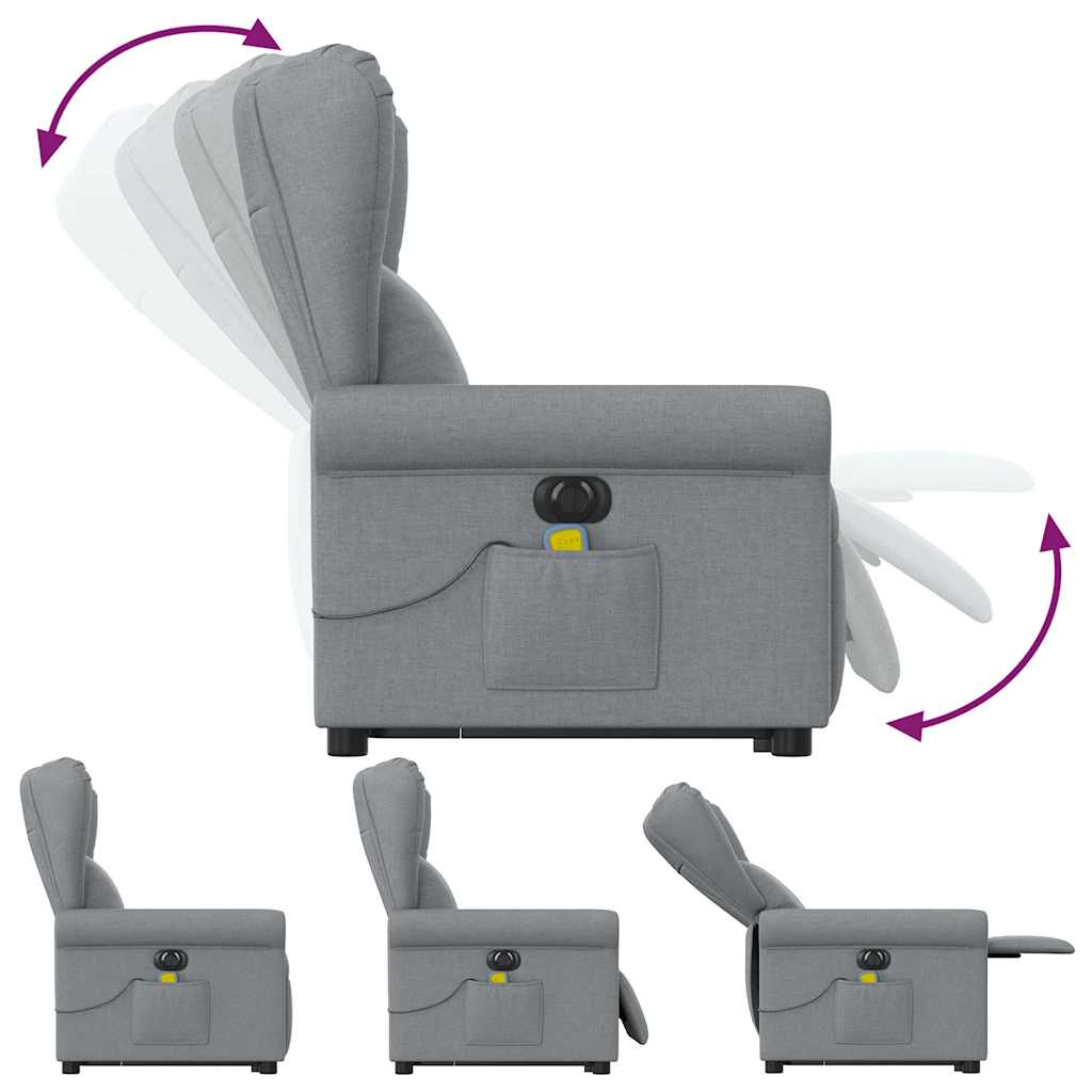 Fauteuil inclinable de massage électrique Gris clair Tissu - XIOS