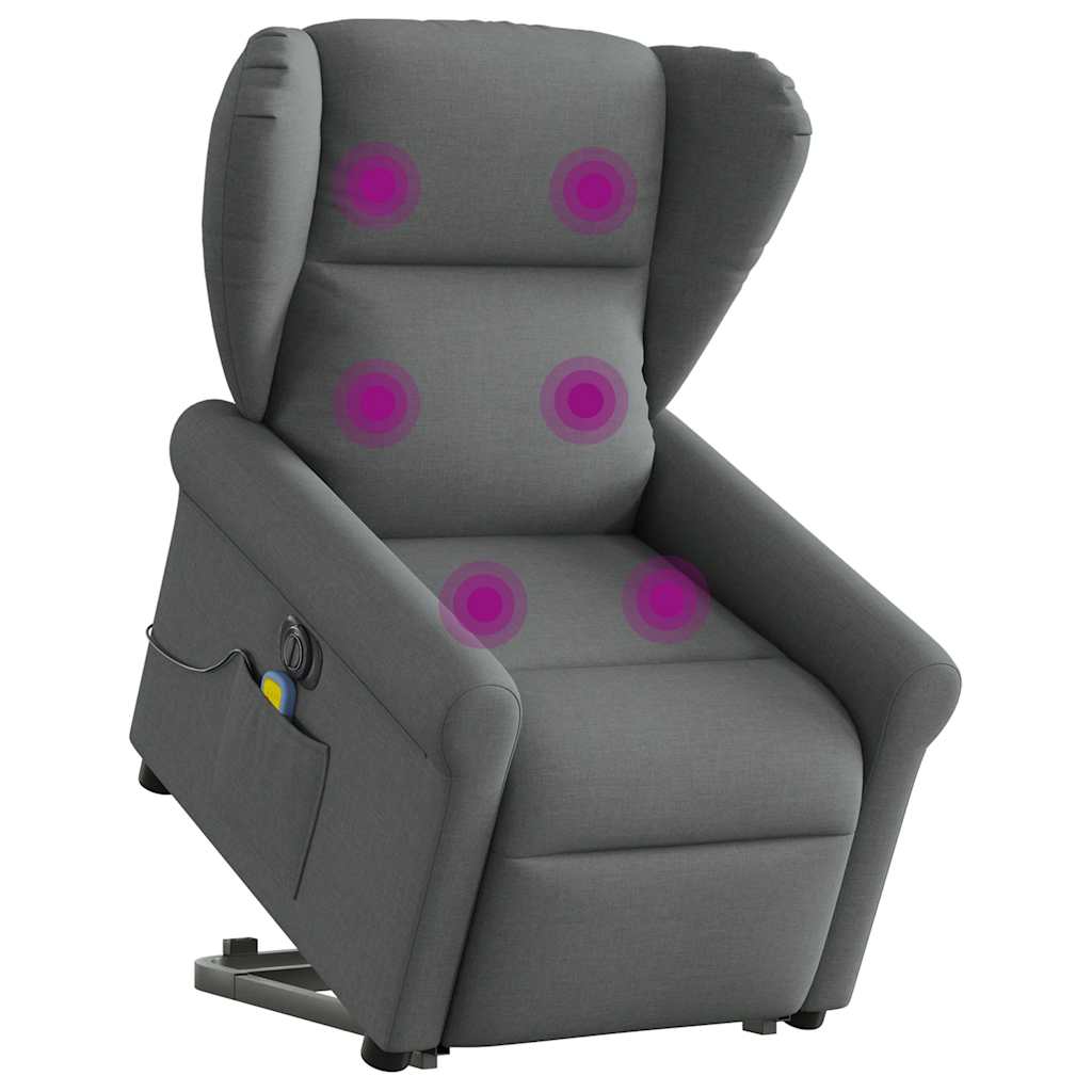 Fauteuil inclinable de massage électrique Gris foncé Tissu - XIOS