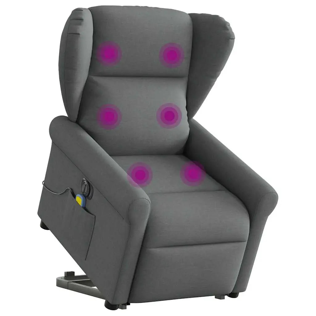 Fauteuil inclinable de massage électrique Gris foncé Tissu - XIOS