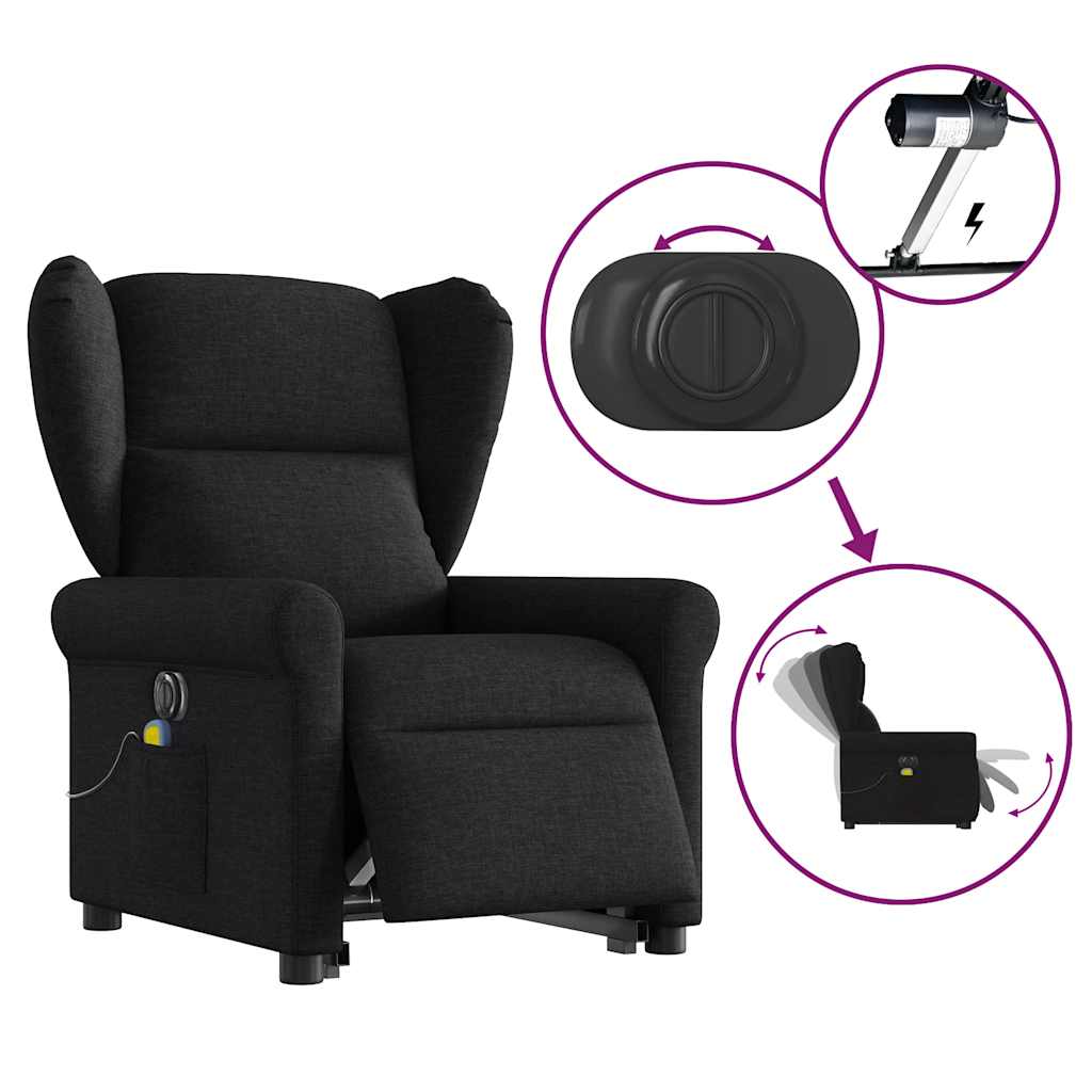 Fauteuil inclinable de massage électrique Noir Tissu - XIOS