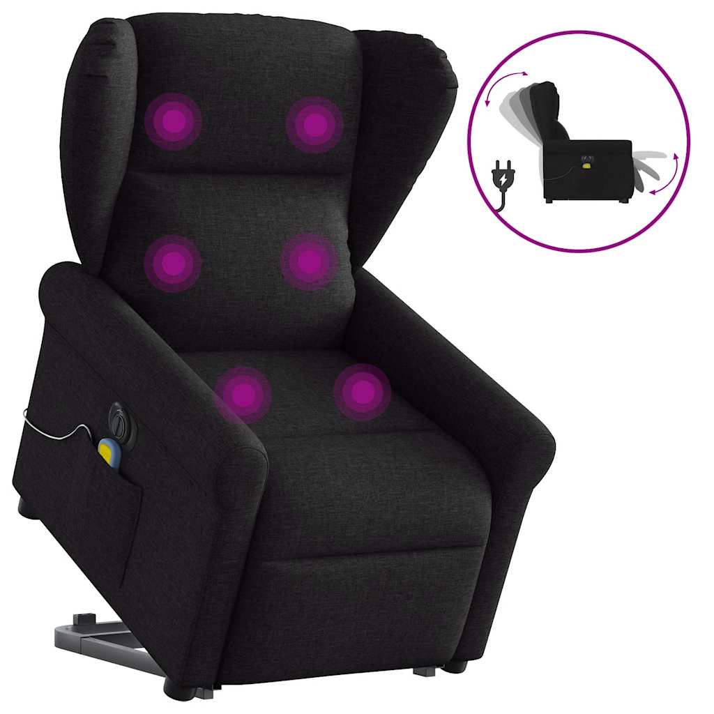 Fauteuil inclinable de massage électrique Noir Tissu - XIOS