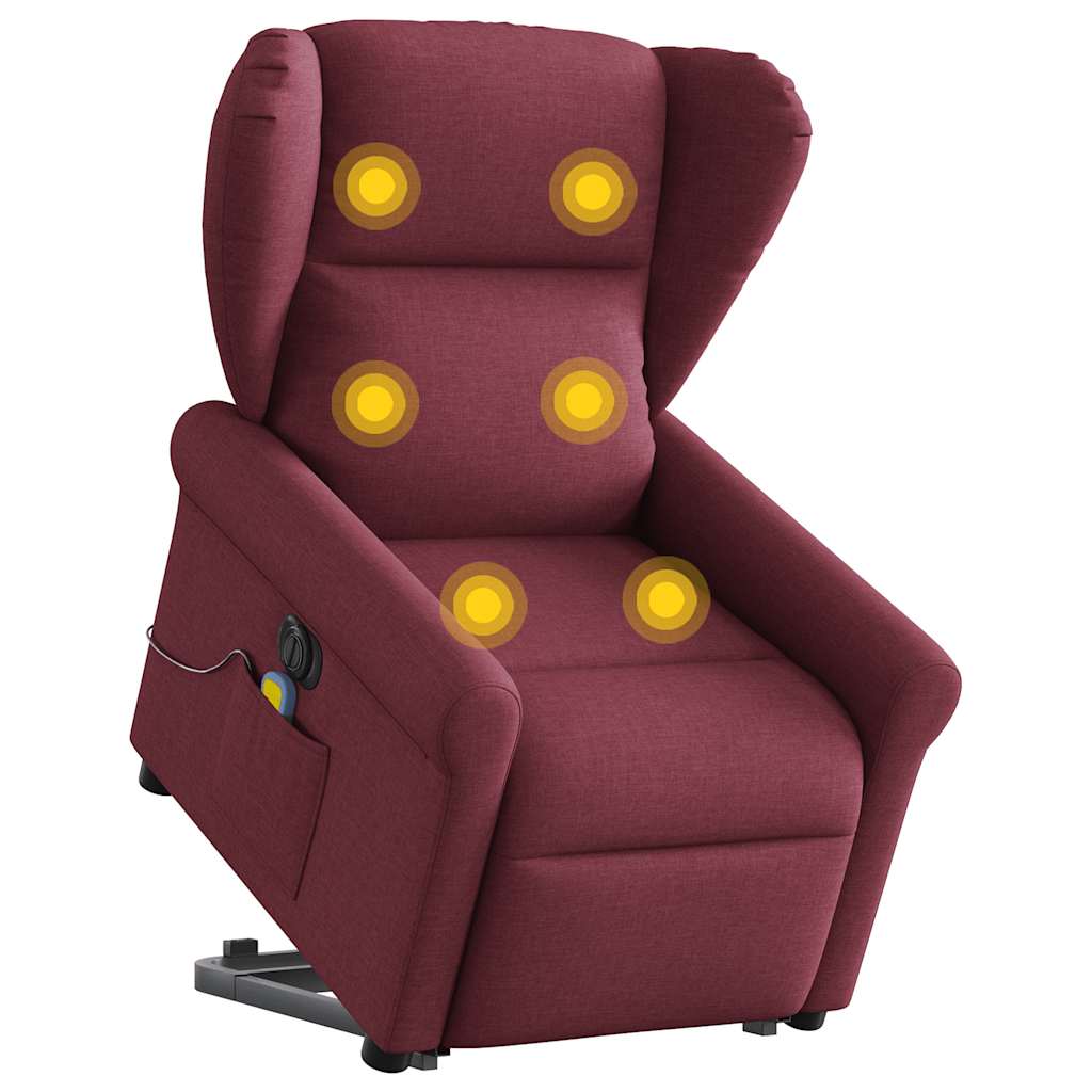 Fauteuil inclinable de massage électrique Rouge bordeaux Tissu - XIOS