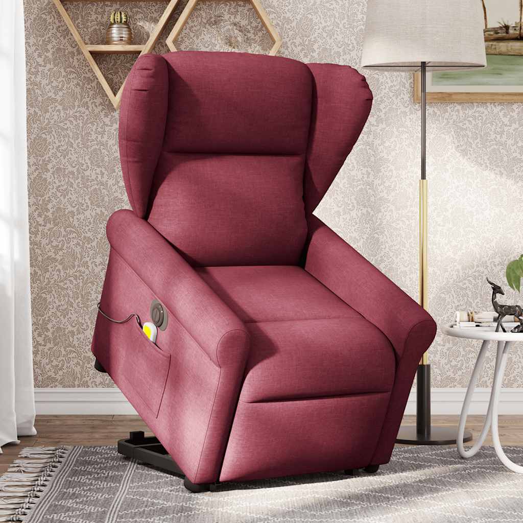 Fauteuil inclinable de massage électrique Rouge bordeaux Tissu - XIOS