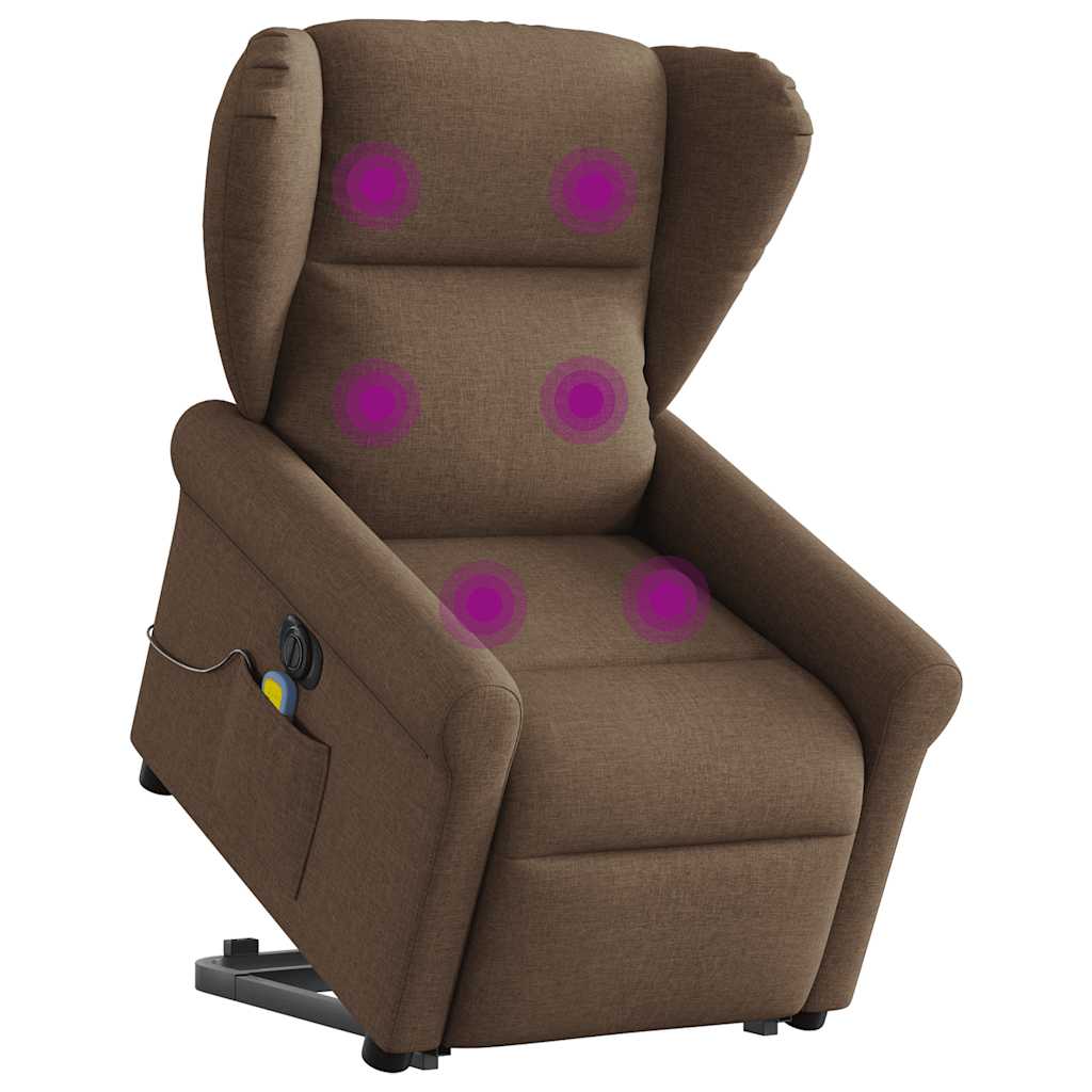 Fauteuil inclinable de massage électrique Marron Tissu - XIOS