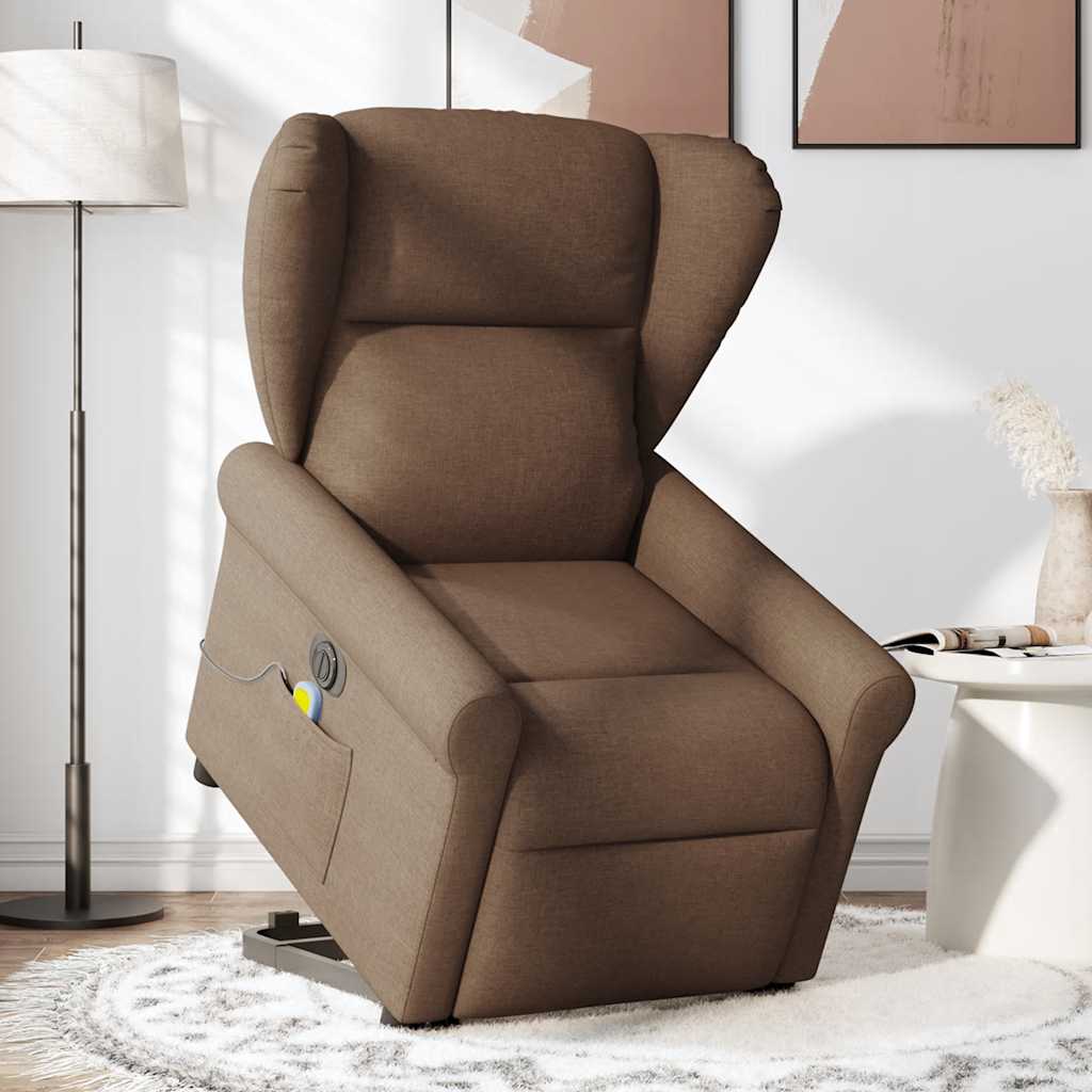 Fauteuil inclinable de massage électrique Marron Tissu - XIOS