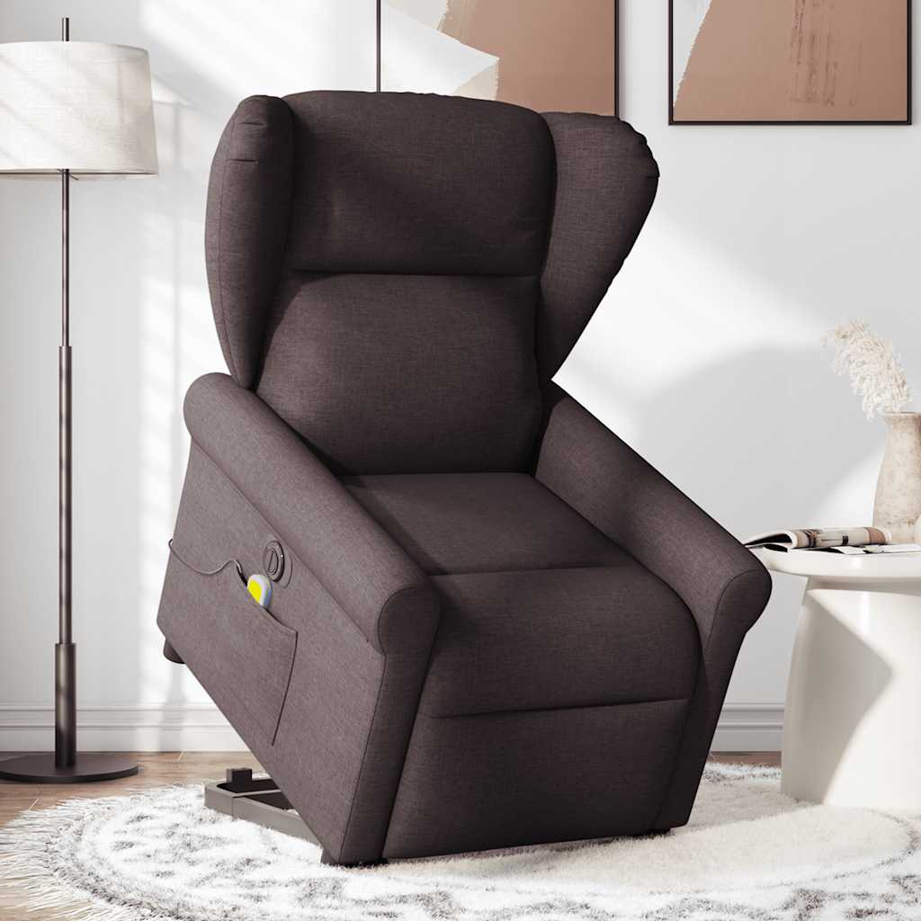 Fauteuil inclinable de massage électrique Marron foncé Tissu - XIOS