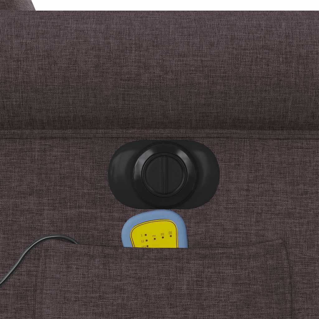 Fauteuil inclinable de massage électrique Marron foncé Tissu