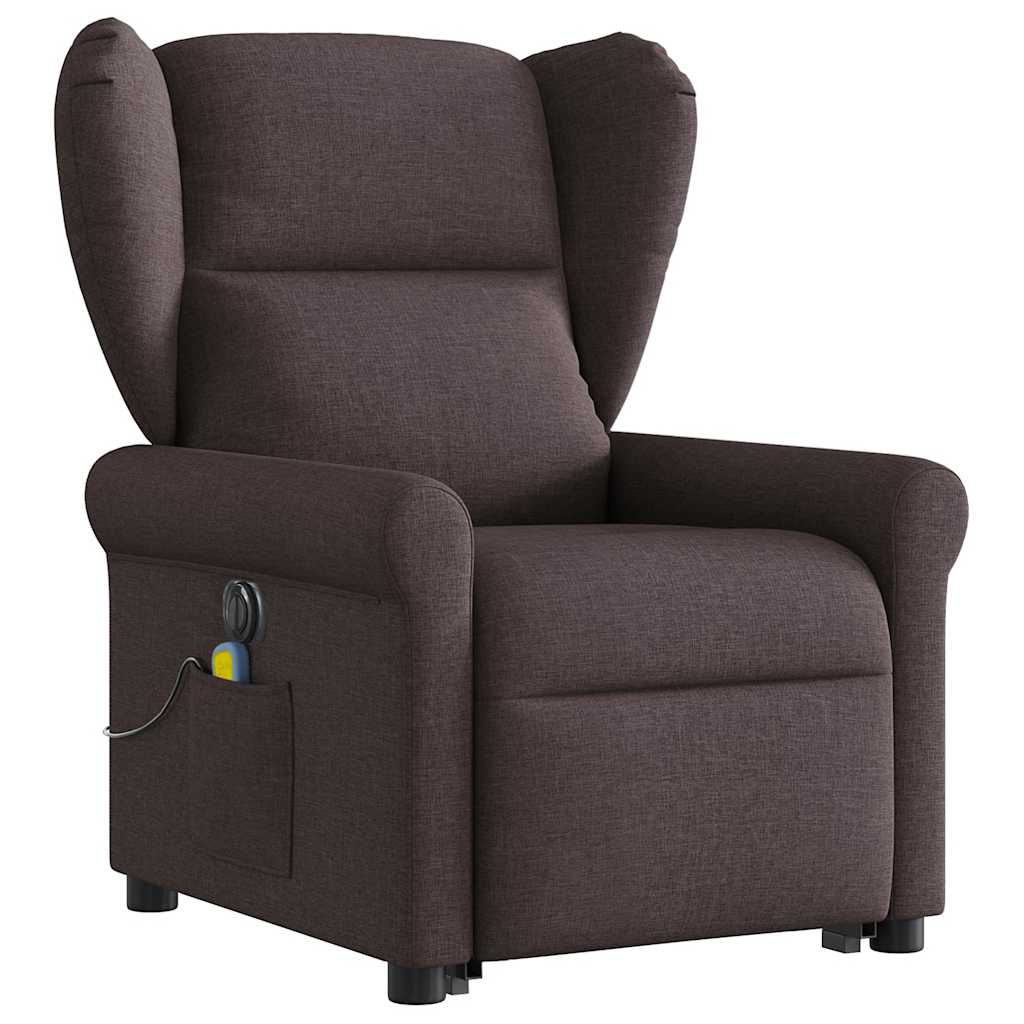 Fauteuil inclinable de massage électrique Marron foncé Tissu - XIOS
