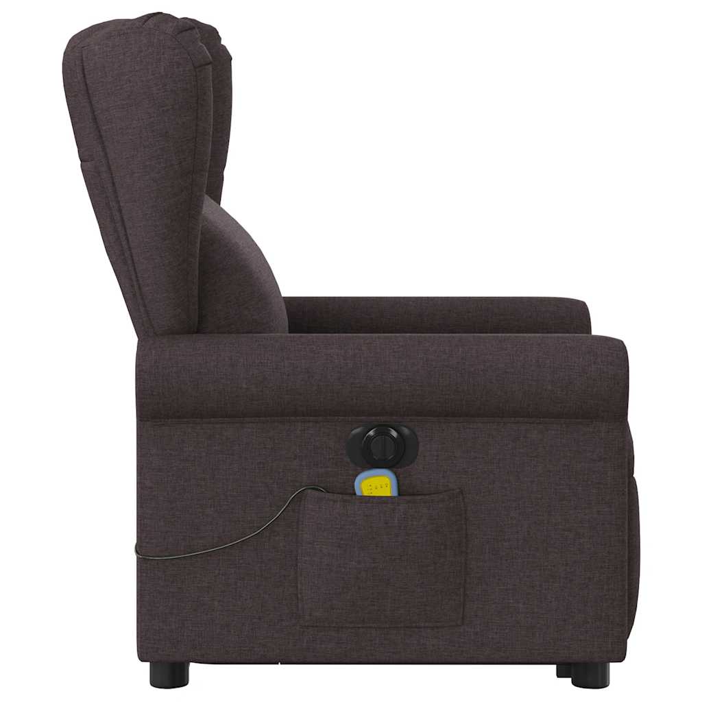 Fauteuil inclinable de massage électrique Marron foncé Tissu - XIOS