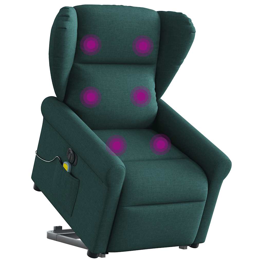 Fauteuil inclinable de massage électrique Vert foncé Tissu - XIOS