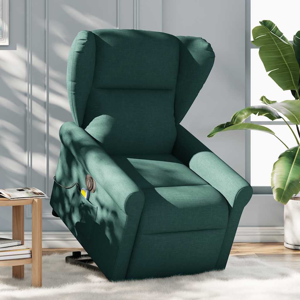 Fauteuil inclinable de massage électrique Vert foncé Tissu - XIOS