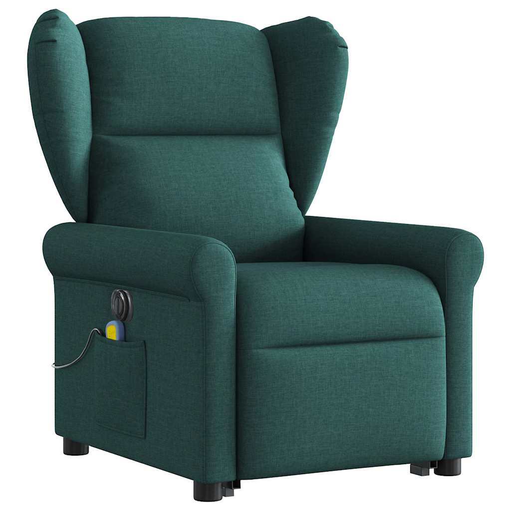 Fauteuil inclinable de massage électrique Vert foncé Tissu - XIOS