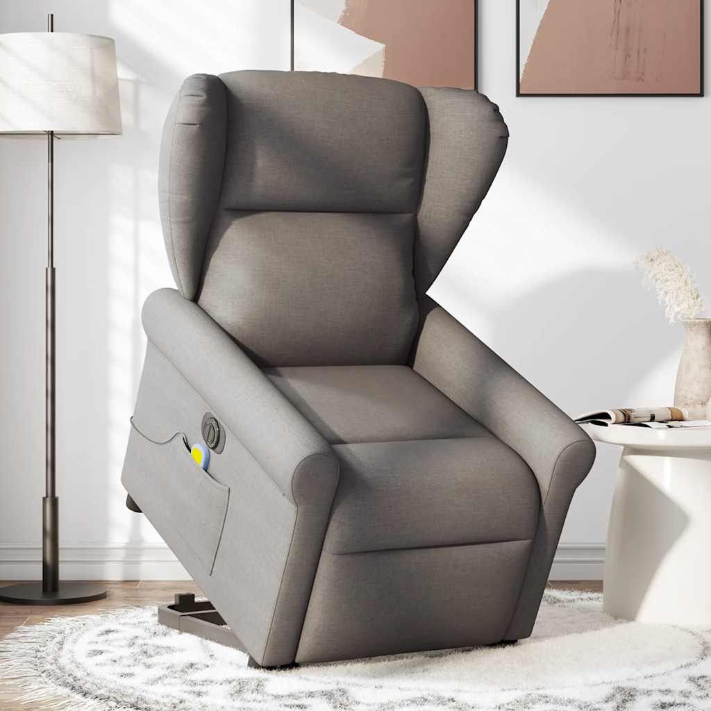 Fauteuil inclinable de massage électrique Taupe Tissu - XIOS