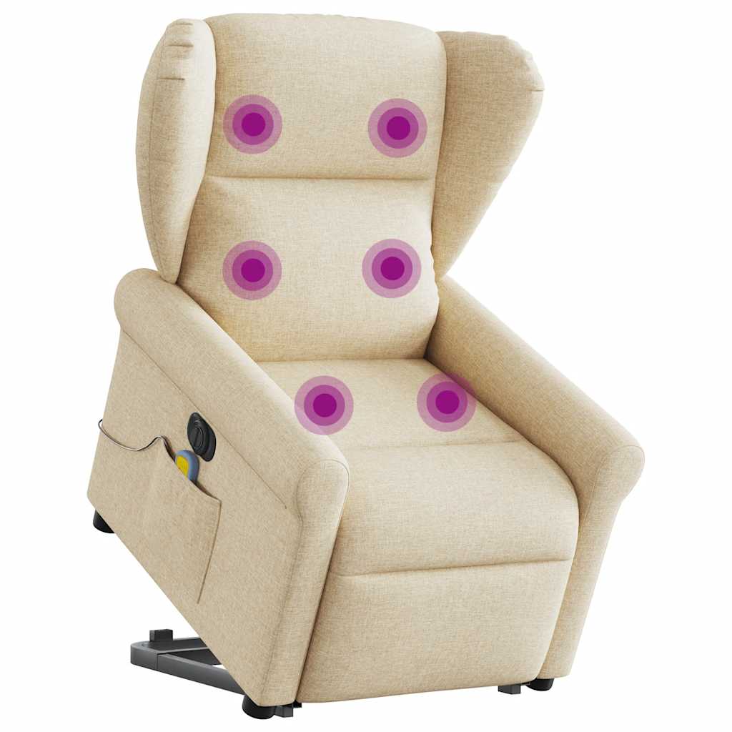 Fauteuil inclinable de massage électrique Crème Tissu - XIOS