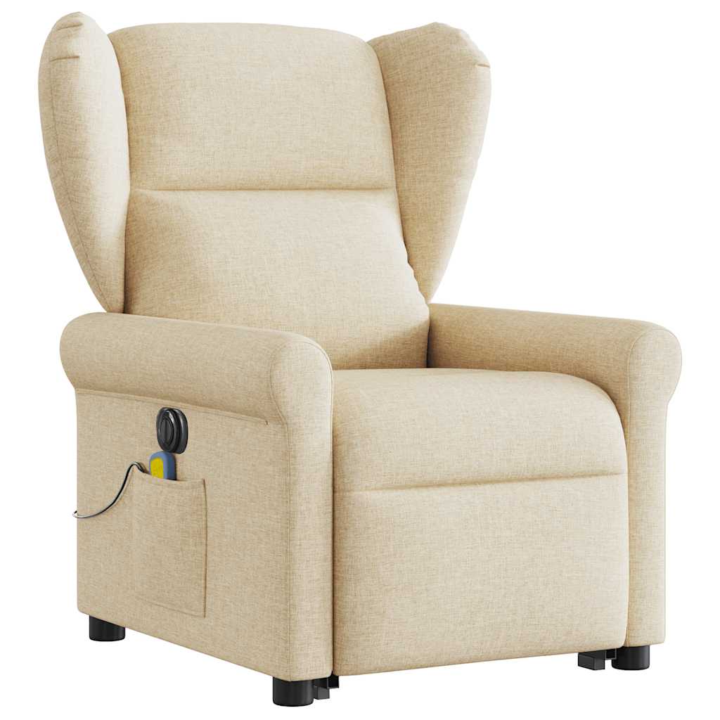 Fauteuil inclinable de massage électrique Crème Tissu - XIOS