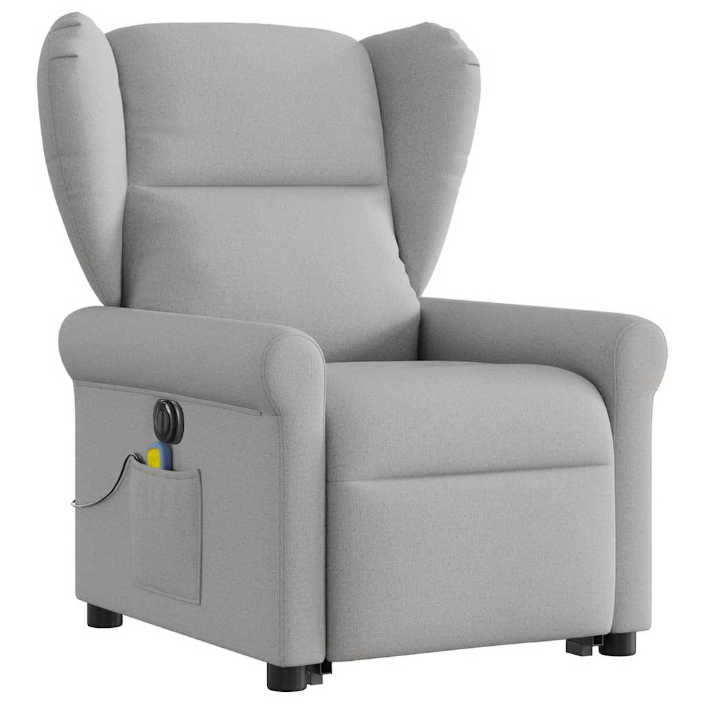 Fauteuil inclinable de massage électrique gris nuage tissu - XIOS