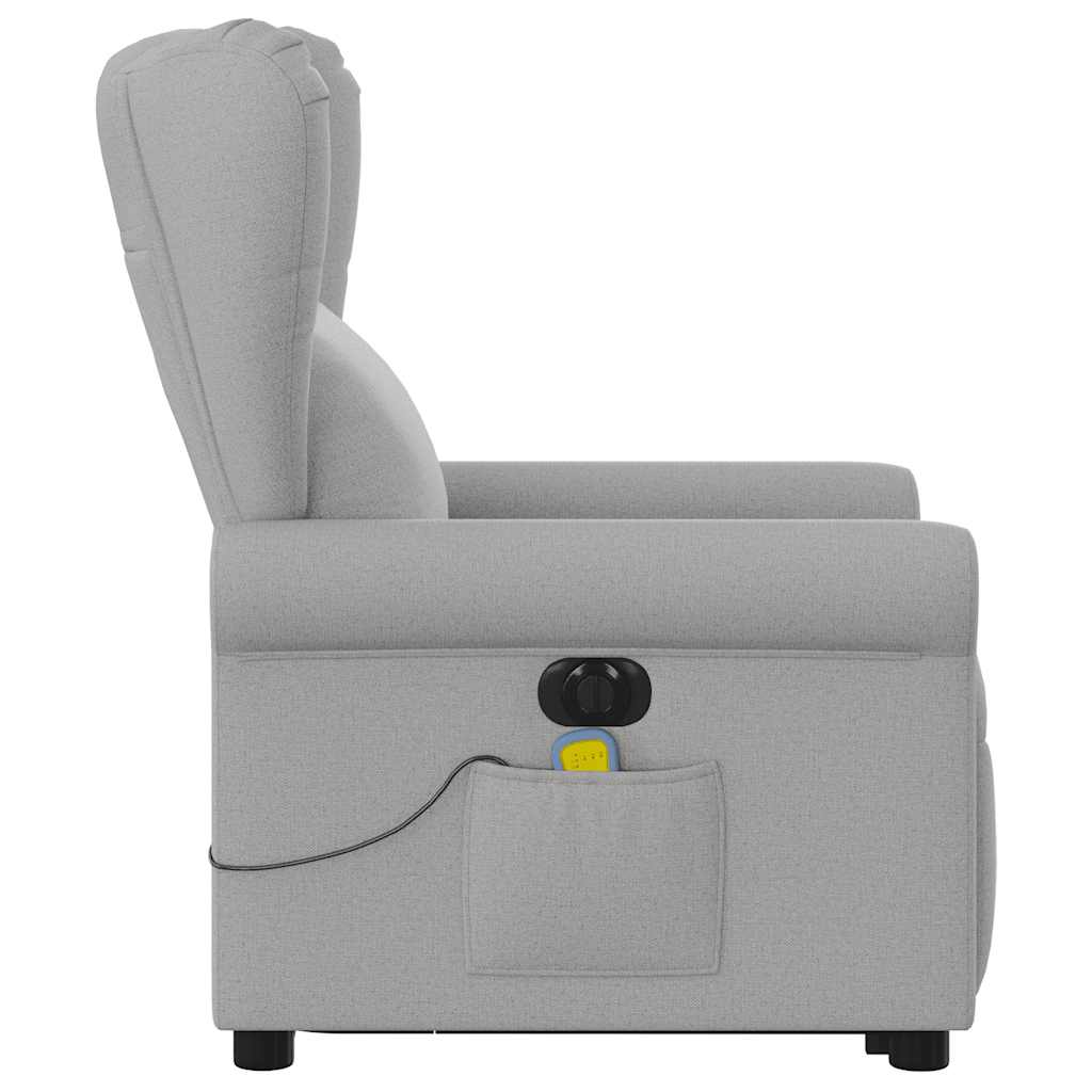 Fauteuil inclinable de massage électrique gris nuage tissu - XIOS