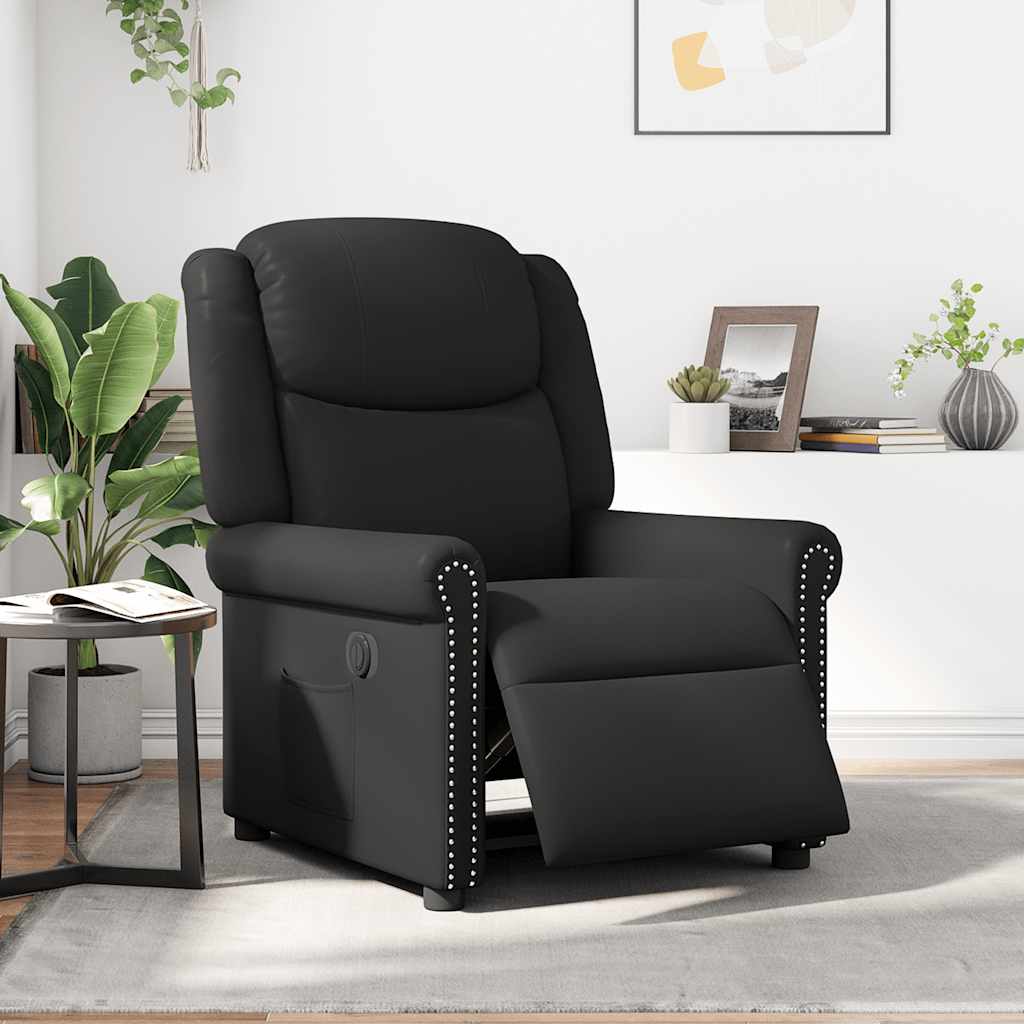 Fauteuil inclinable électrique Noir brillant Similicuir - XIOS