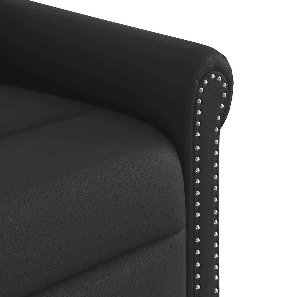 Fauteuil inclinable électrique Noir brillant Similicuir