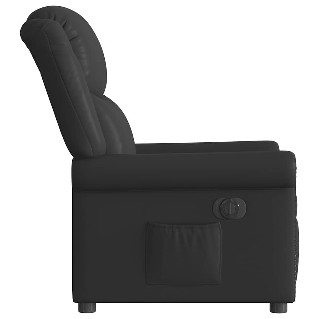 Fauteuil inclinable électrique Noir brillant Similicuir
