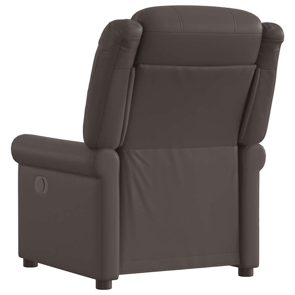 Fauteuil inclinable électrique Marron brillant Similicuir