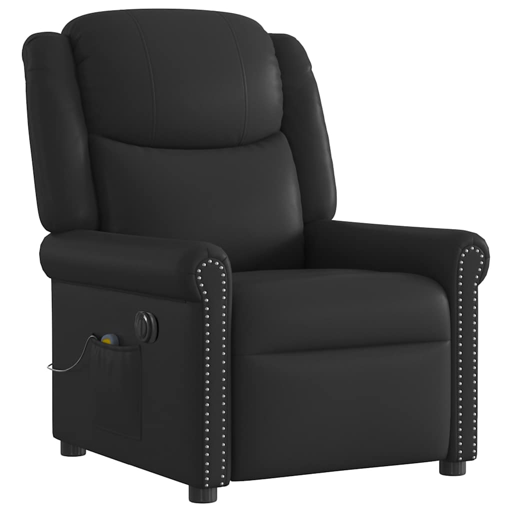 Fauteuil massage inclinable électrique noir brillant similicuir - XIOS