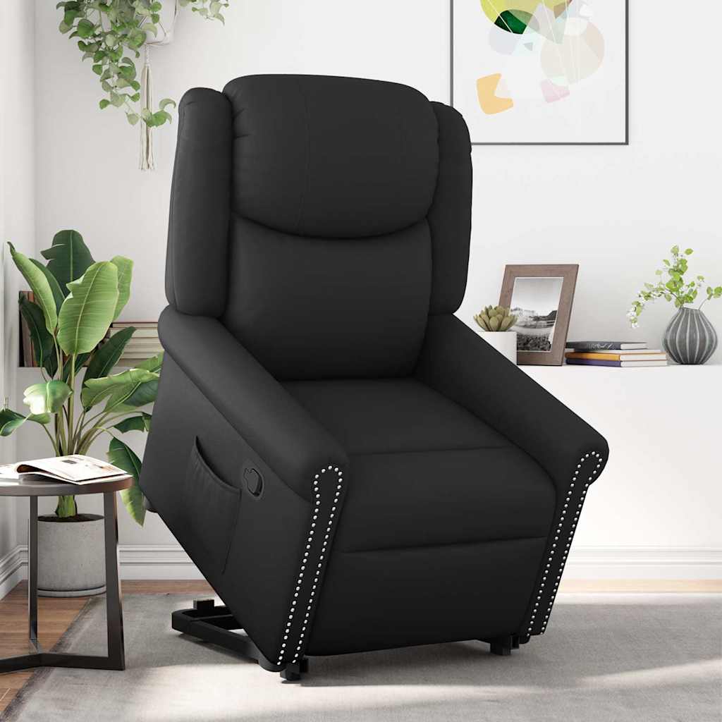 Fauteuil inclinable noir brillant similicuir
