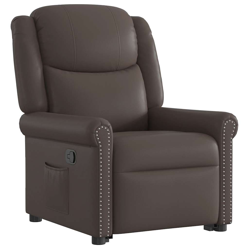 Fauteuil inclinable marron brillant similicuir - XIOS