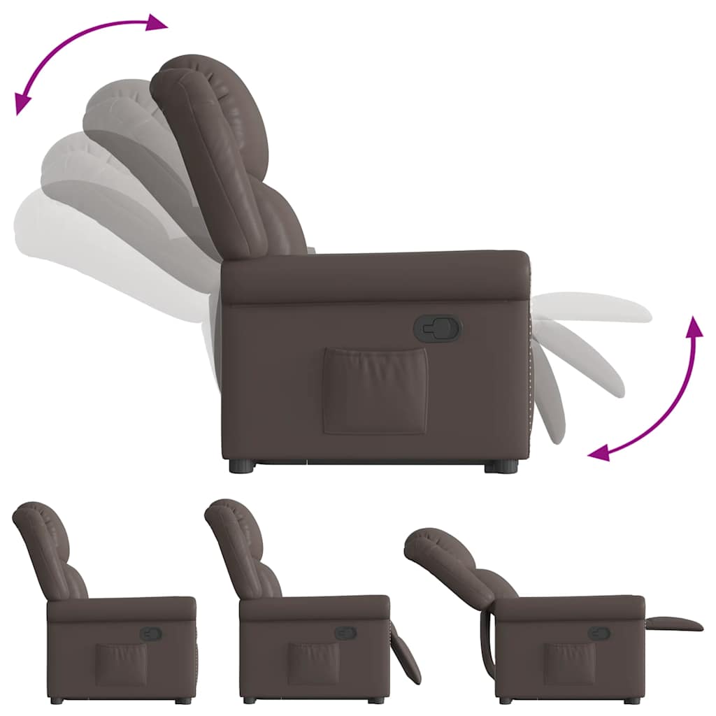 Fauteuil inclinable marron brillant similicuir - XIOS