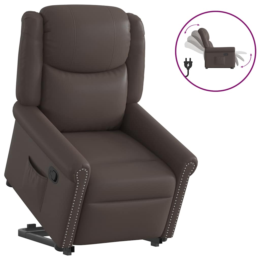 Fauteuil inclinable marron brillant similicuir - XIOS