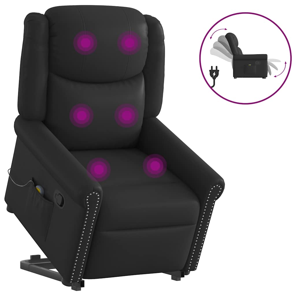 Fauteuil de massage inclinable noir brillant similicuir - XIOS