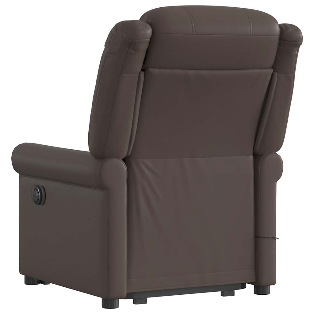Fauteuil de massage inclinable marron brillant similicuir - XIOS