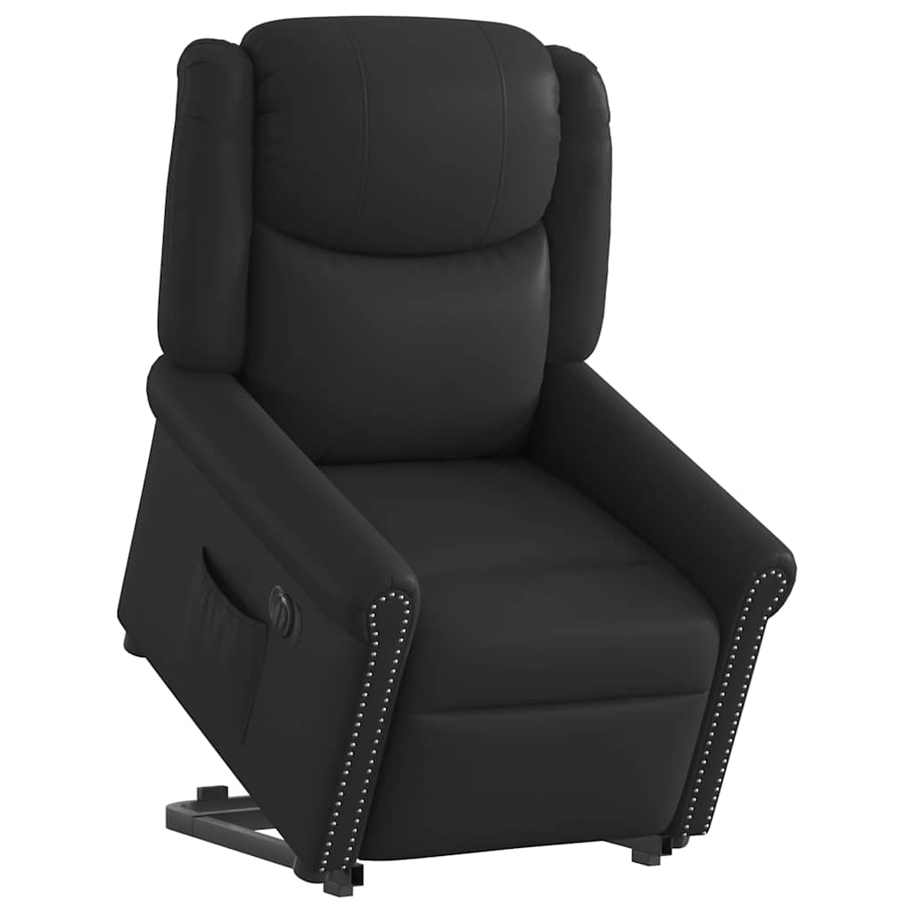 Fauteuil inclinable électrique noir brillant similicuir